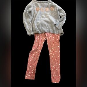 Gray Sweater and Pink Heart Cozy Set